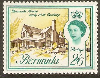 Bermuda 1962 2s.6d Bistre-brn, bluish green and olive. SG176.