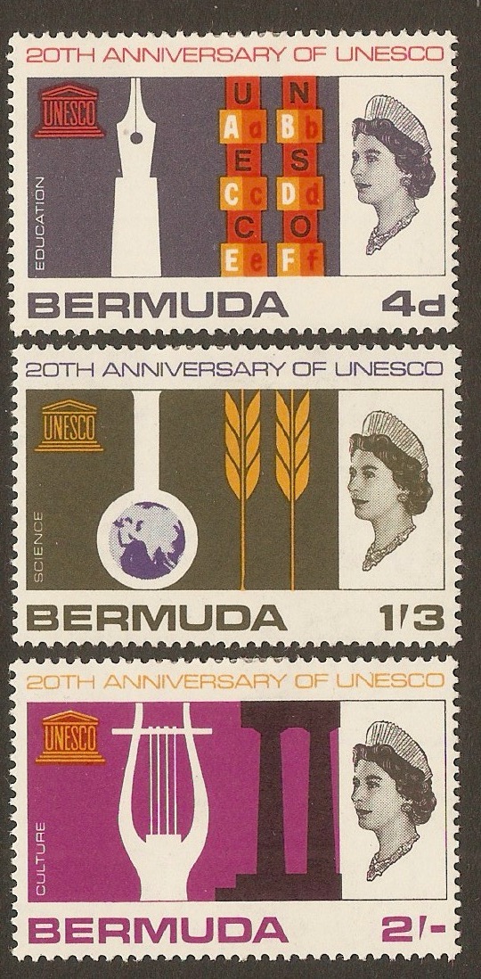 Bermuda 1966 UNESCO Anniversary set. SG201-SG203.