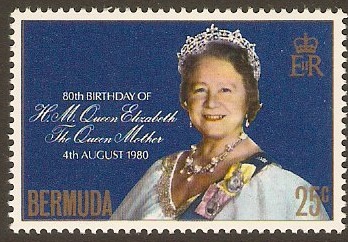 Bermuda 1980 Queen Mother Stamp. SG425.