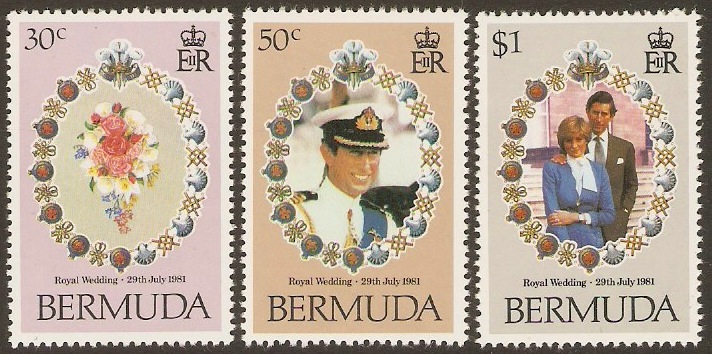 Bermuda 1981 Royal Wedding Set. SG436-SG438.