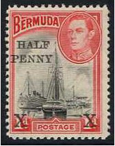 Bermuda 1940 d on 1d Black and red. SG122.