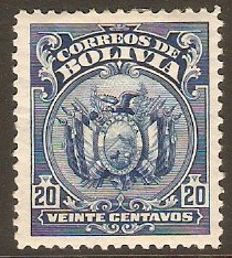 Bolivia 1919 20c Deep blue. SG153. - Click Image to Close