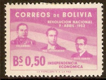 Bolivia 1953 50c Revolution Anniversary series. SG579.