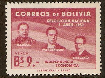 Bolivia 1953 9b Revolution Anniversary - Air series. SG586.