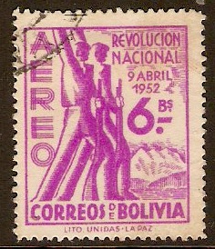 Bolivia 1953 6b Revolution Anniversary Series. SG590.