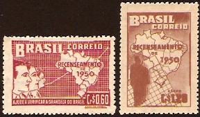 Brazil 1950 Census Stamp. SG800-SG801.