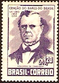 Brazil 1953 1cr.20 Bank of Brazil Stamp. SG848.