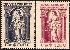 Brazil 1953 Petropolis Treaty Stamps Set. SG868-SG869.