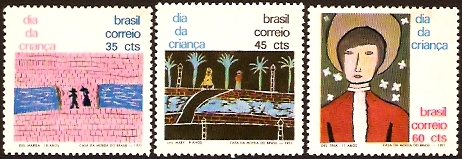 Brazil 1971 Children's Day Stamp. SG1332-SG1334.