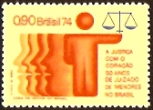 Brazil 1974 Law Stamp. SG1523.