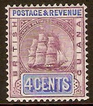 British Guiana 1905 4c Dull purple and ultramarine. SG242.