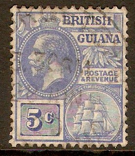 British Guiana 1913 5c Bright blue. SG262