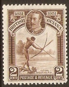 British Guiana 1931 2c Brown. SG284.