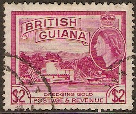 British Guiana 1954 $2 Deep mauve. SG344.
