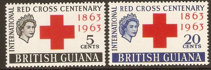 British Guiana 1963 Red Cross Anniversary Set. SG350-SG351.