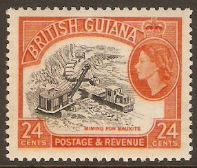 British Guiana 1963 24c Black and bright orange. SG360.