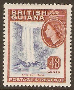 British Guiana 1963 48c Brt ultramarine and Venetian red. SG362.