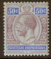 British Honduras 1913 50c Purple and blue on blue. SG107. - Click Image to Close