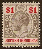 British Honduras 1913 $1 Black and carmine. SG108.