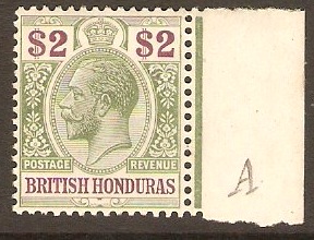British Honduras 1913 $2 Purple and green. SG109.