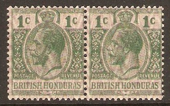 British Honduras 1915 1c Green with violet overprint. SG111.