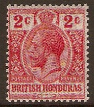 British Honduras 1915 2c Scarlet with violet overprint. SG112.