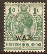 British Honduras 1917 1c Blue-green "WAR" stamp. SG116.