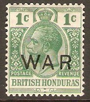 British Honduras 1918 1c Blue-green "WAR" stamp. SG119.