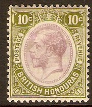 British Honduras 1922 10c Dull purple and sage-green. SG132.