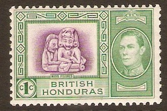 British Honduras 1938 1c Bright magenta and green. SG150.