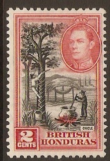 British Honduras 1938 2c Back and scarlet. SG151.