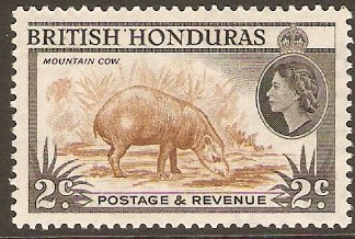 British Honduras 1953 2c Yellow-brown and black. SG180b.