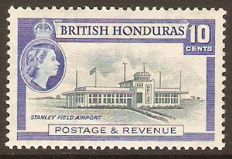 British Honduras 1953 10c Slate and bright blue. SG184.