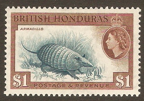British Honduras 1953 $1 Slate-blue and red-brown. SG188.