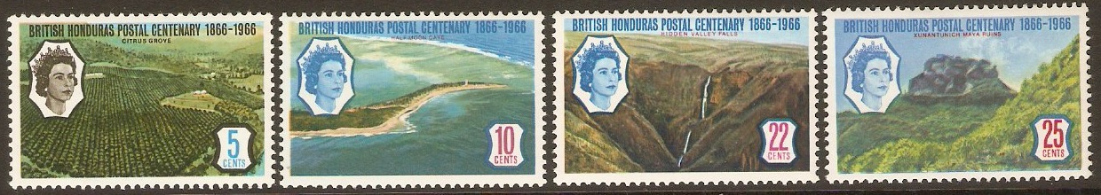 British Honduras 1966 Stamp Centenary Set. SG235-SG238.