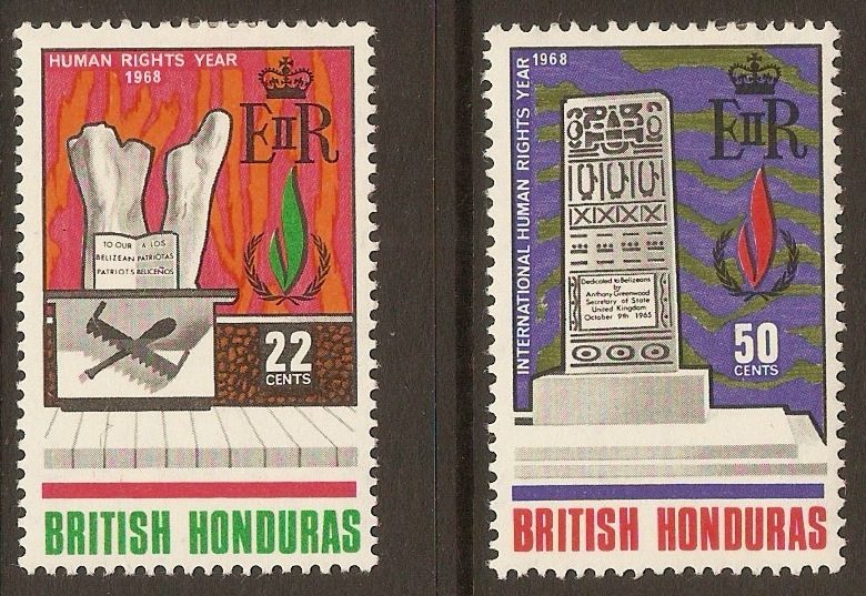 British Honduras 1968 Human Rights set. SG254-SG255.