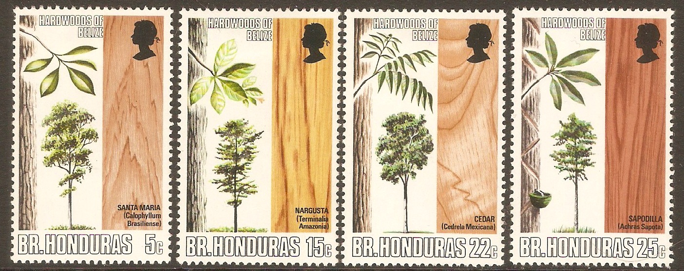 British Honduras 1970 Hardwoods (2nd. Series) Set. SG291-SG294.