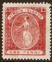 British Virgin Islands 1887 1d Rose-red. SG33.
