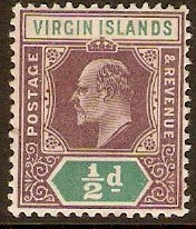 British Virgin Islands 1904 d Dull purple and green. SG54.