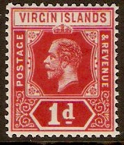 British Virgin Islands 1913 1d Deep red. SG70.