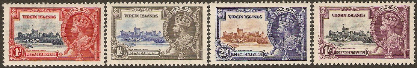 British Virgin Islands 1935 Silver Jubilee Set. SG103-SG106.