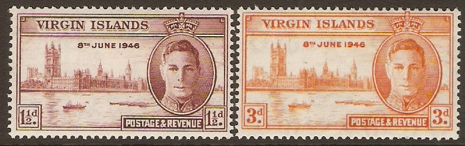 British Virgin Islands 1946 Victory Set. SG122-SG123.