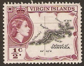 British Virgin Islands 1956 c Black and reddish-purple. SG149.