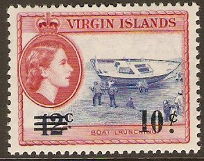 British Virgin Islands 1962 10c on 12c New Currency Ser. SG168.