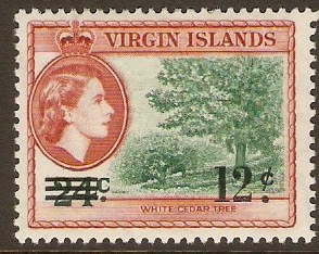 British Virgin Islands 1962 12c on 24c New Currency Ser. SG169.