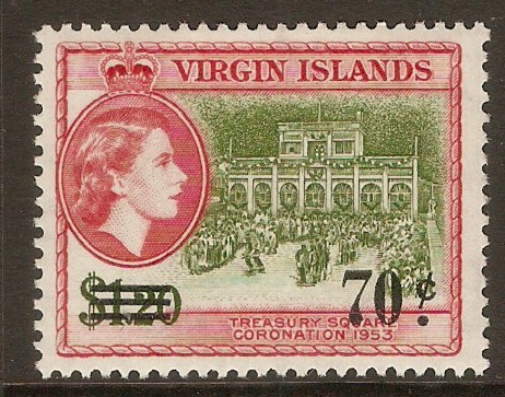 British Virgin Islands 1962 70c on $1.20 New Currency ser. SG171