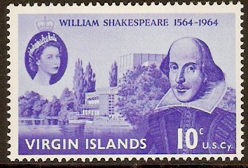 British Virgin Islands 1964 10c Shakespeare Commemoration. SG177