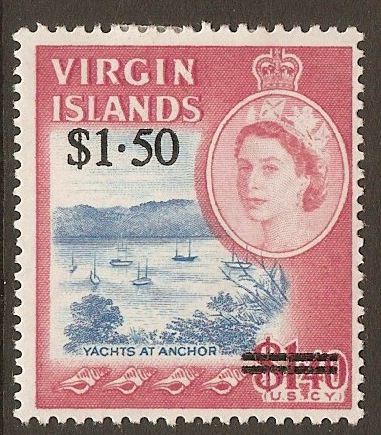 British Virgin Islands 1966 $1.50 on $1.40 Surcharge ser. SG208.