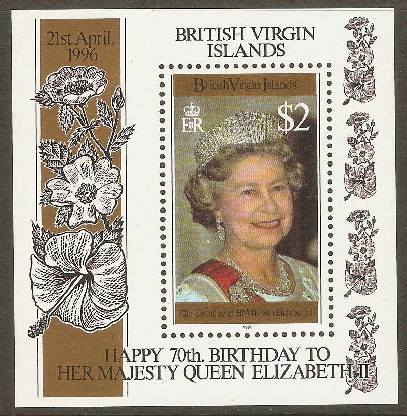 British Virgin Islands 1996 Birthday of QEII sheet. SGMS924.