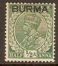 Burma 1937 a Green. SG2.